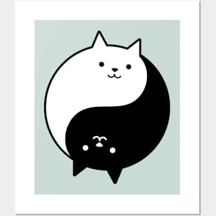 Yin Yang Cats Posters and Art